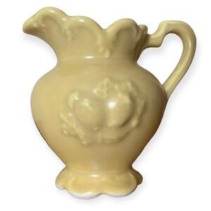 Vintage Camark Deluxe Artware Yellow Miniature Pottery Pitcher Vase USA 3"